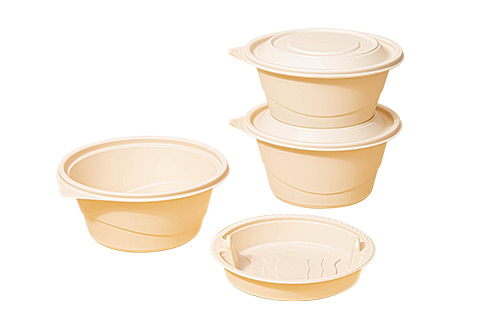 Round Biodegradable Plastic Take Away Food Container With Lid