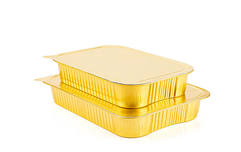 Rectangle Disposable Aluminium Foil Pan Take Away Food Containers With Lids