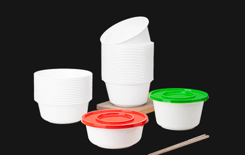 Round Disposable Take Away Food Plastic Container With Lids