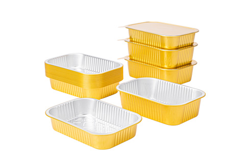 Factory Supply Disposable Aluminum Foil Pan Take Away Food Container with li