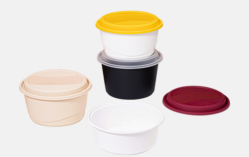 Round Disposable Plastic Take Away Food Containers With Lids