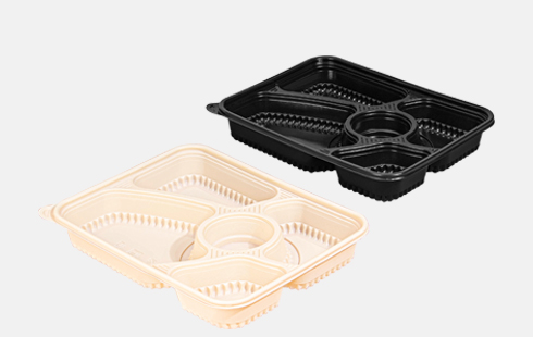 5 Compartment Disposable Plastic Take Away Food Container With Lid