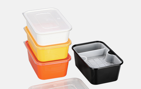 Single compartment disposable food container lunch box for restaurants