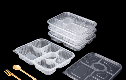 6 Compartment Disposable Plastic Take Away Food Container With Lid