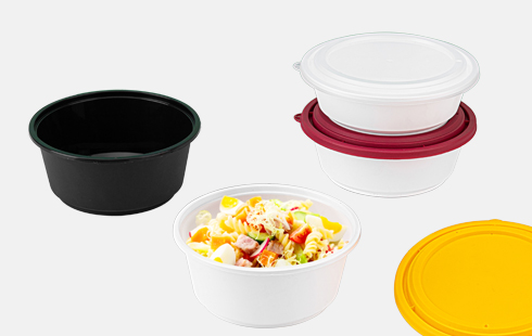 Round Disposable Plastic Take Away Food Containers With Lids