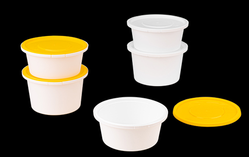 Round Disposable Take Away Food Plastic Container With Lids