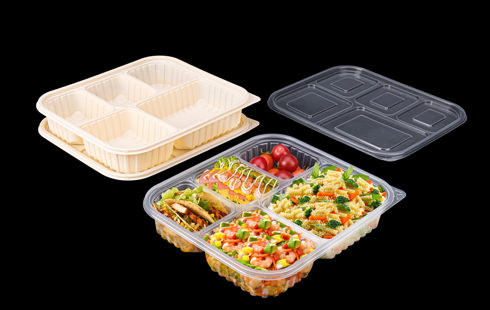 High Quality Dogger Black plastic food containers with lids