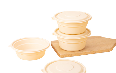 Round Biodegradable Plastic Take Away Food Container With Lid