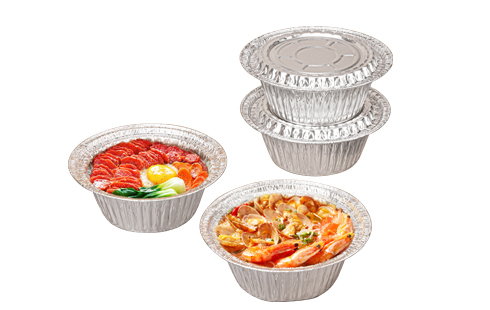 Disposable Tin Tray Round Tin Foil Bowl Plate Barbecue Soup Bowl Claypot Rice Household Takeaway Foil Container