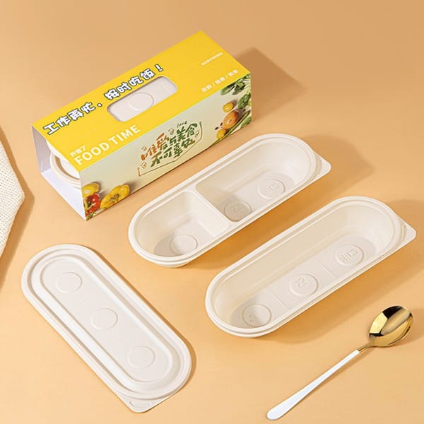 Biodegradable Cornstarch Rectangle Take Away Food Containers