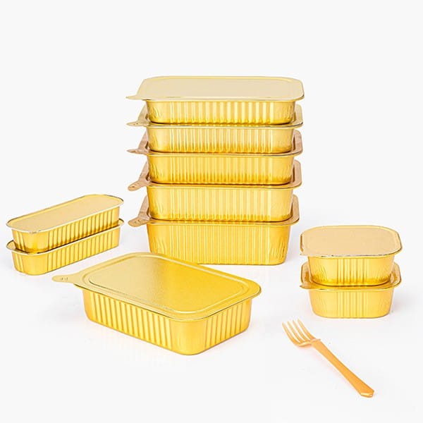 Heavy Duty Rectangular Aluminum Foil Food Containers With Lid - 图片 2