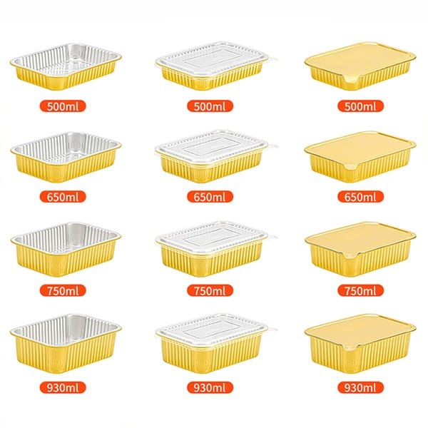 Heavy Duty Rectangular Aluminum Foil Food Containers With Lid - 图片 4