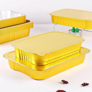 Large Size Rectangle Aluminium Foil Pan With Lids