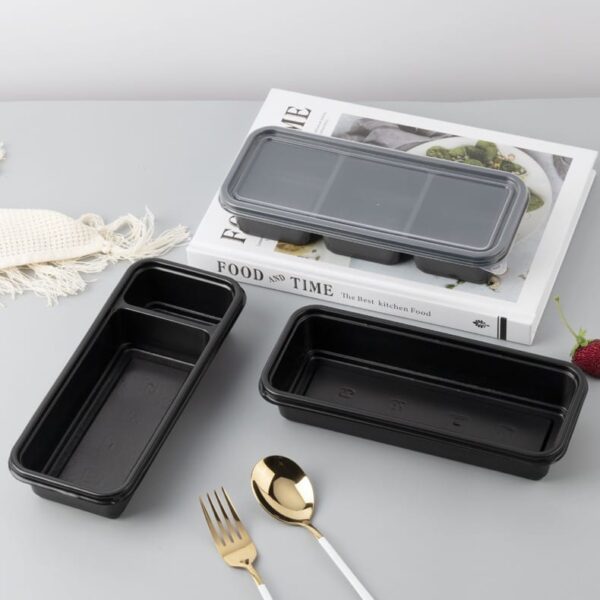 PP Plastic Rectangular Lunch Box 1 2 3 Compartment