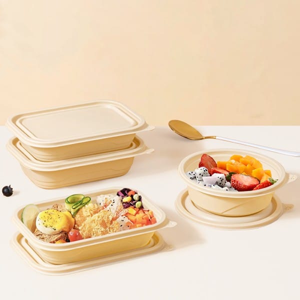 Rectangle Cornstarch Take Away Food Container With Lid - 图片 3