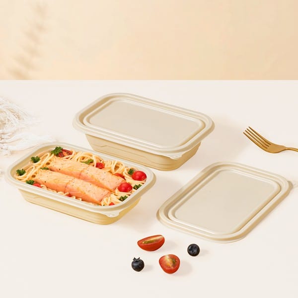 Rectangle Cornstarch Take Away Food Container With Lid - 图片 4